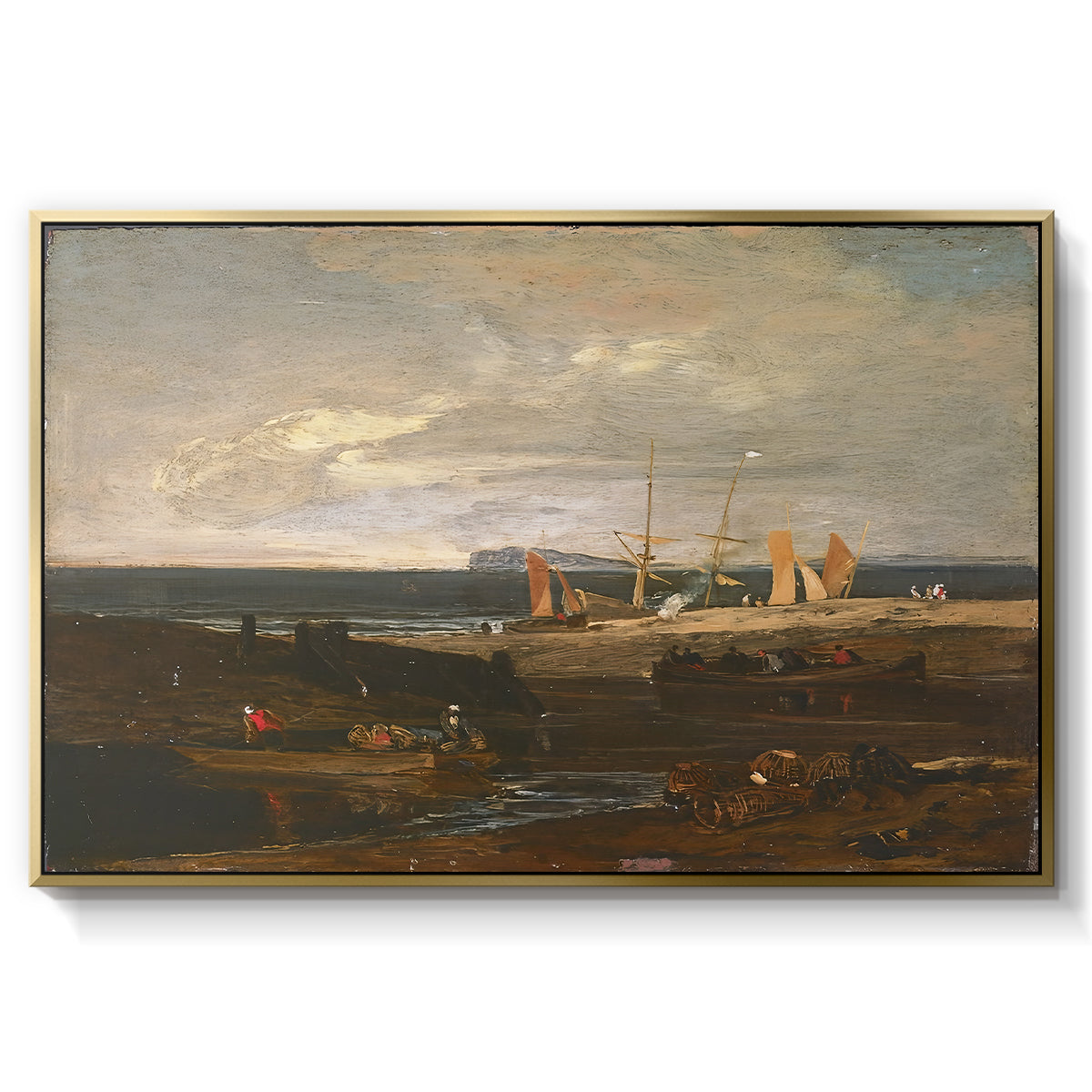 A Scene on the English Coast, c. 1798 - Floater Framed Canvas Print
