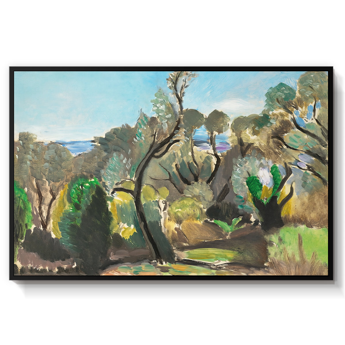Landscape near Nice, c. 1918 - Floater Framed Canvas Print