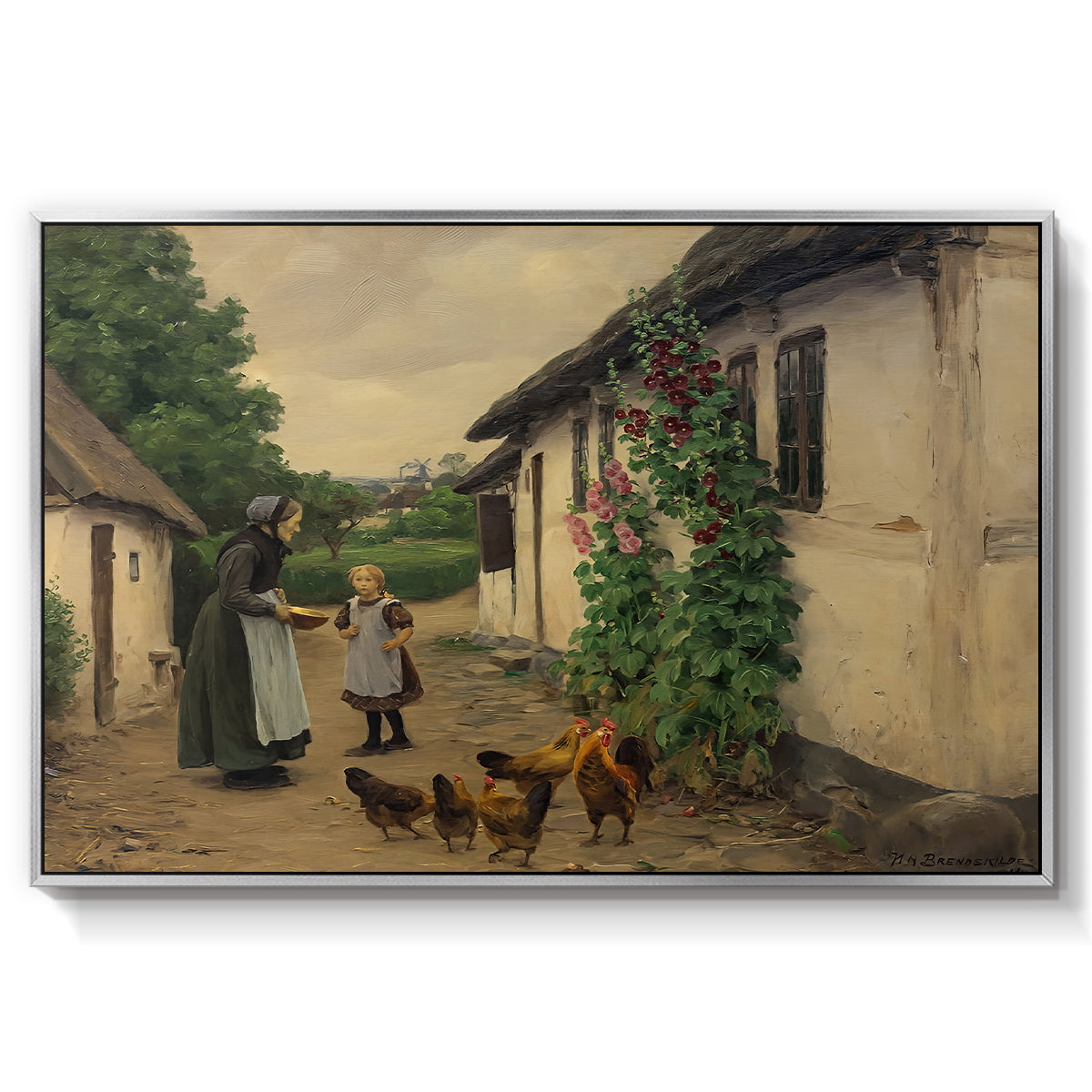 Visit to Grandmother, 1914 - Floater Framed Canvas Print