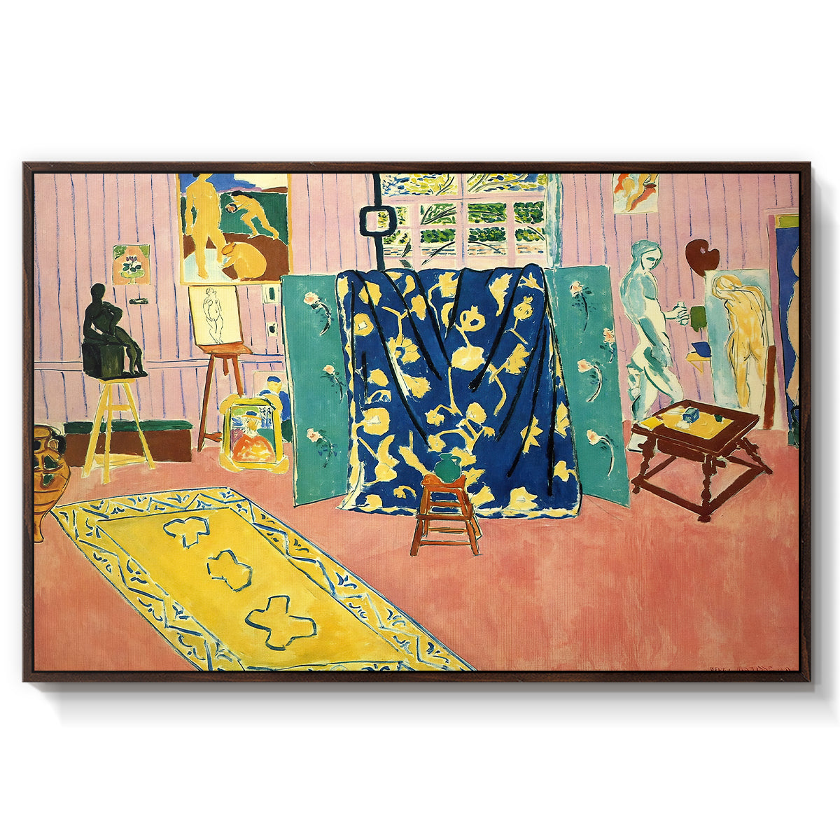The Pink Studio (L'Atelier Rose), 1911 - Floater Framed Canvas Print