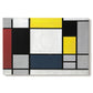Canvas art print portraying a grid of rectangles with primary colors and black lines, set against a white background