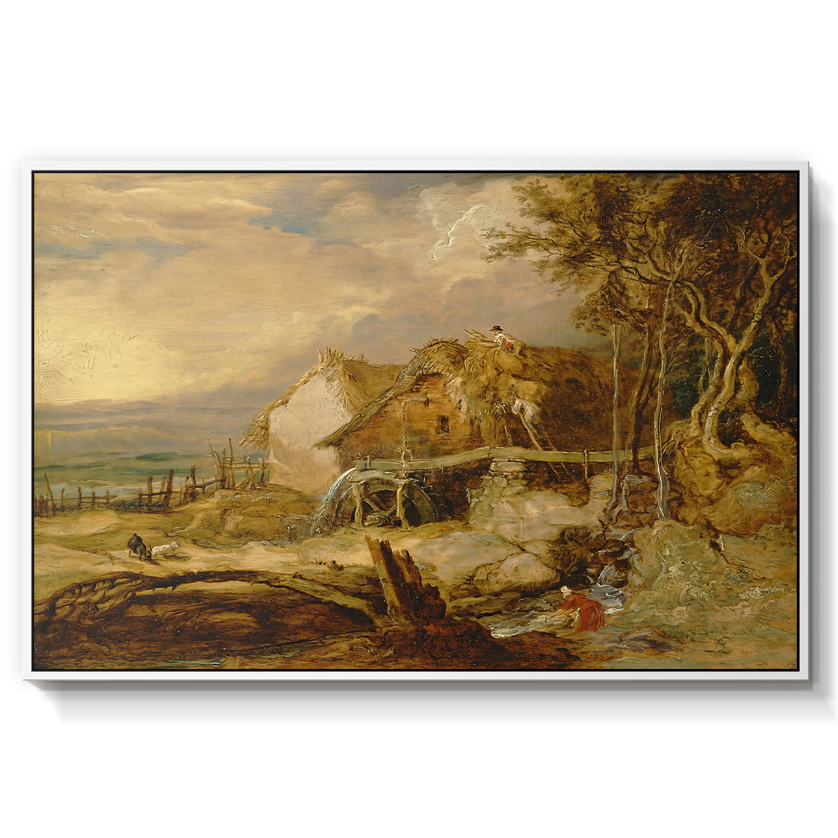 An Overshot Mill, c. 1802-1807 - Floater Framed Canvas Print