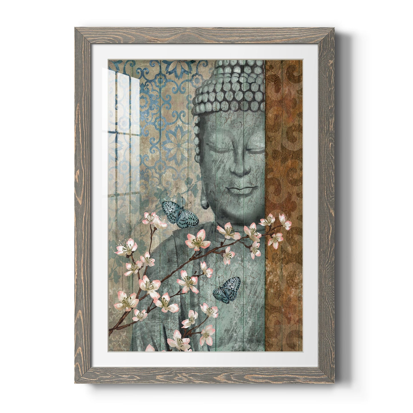 Buddha - Premium Framed Print - Distressed Barnwood Frame - Ready to Hang