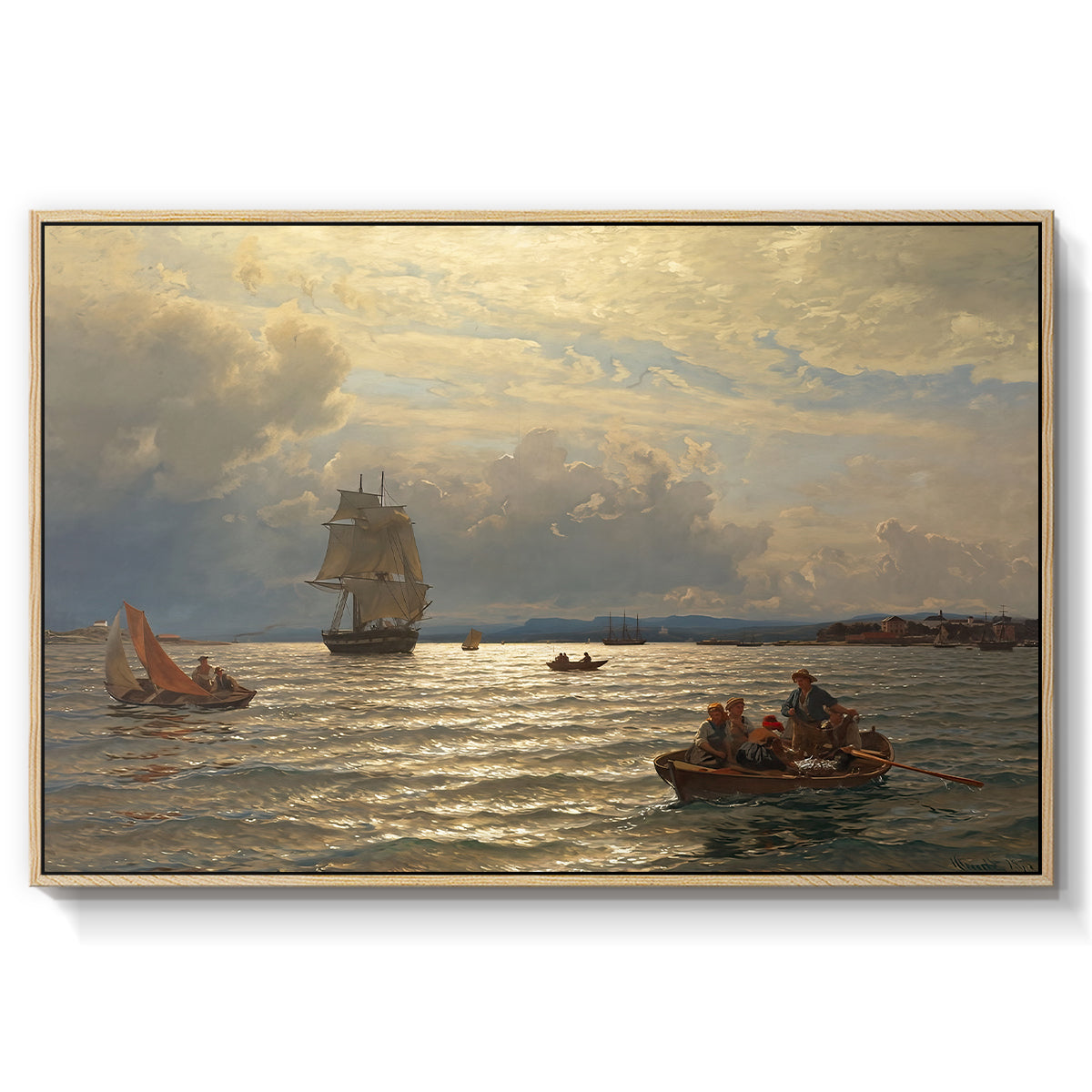 From the Inlet of Oslo, 1874 - Floater Framed Canvas Print