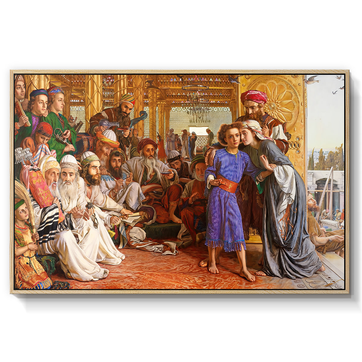 The Finding of the Saviour in the Temple, 1854-1860 - Floater Framed Canvas Print