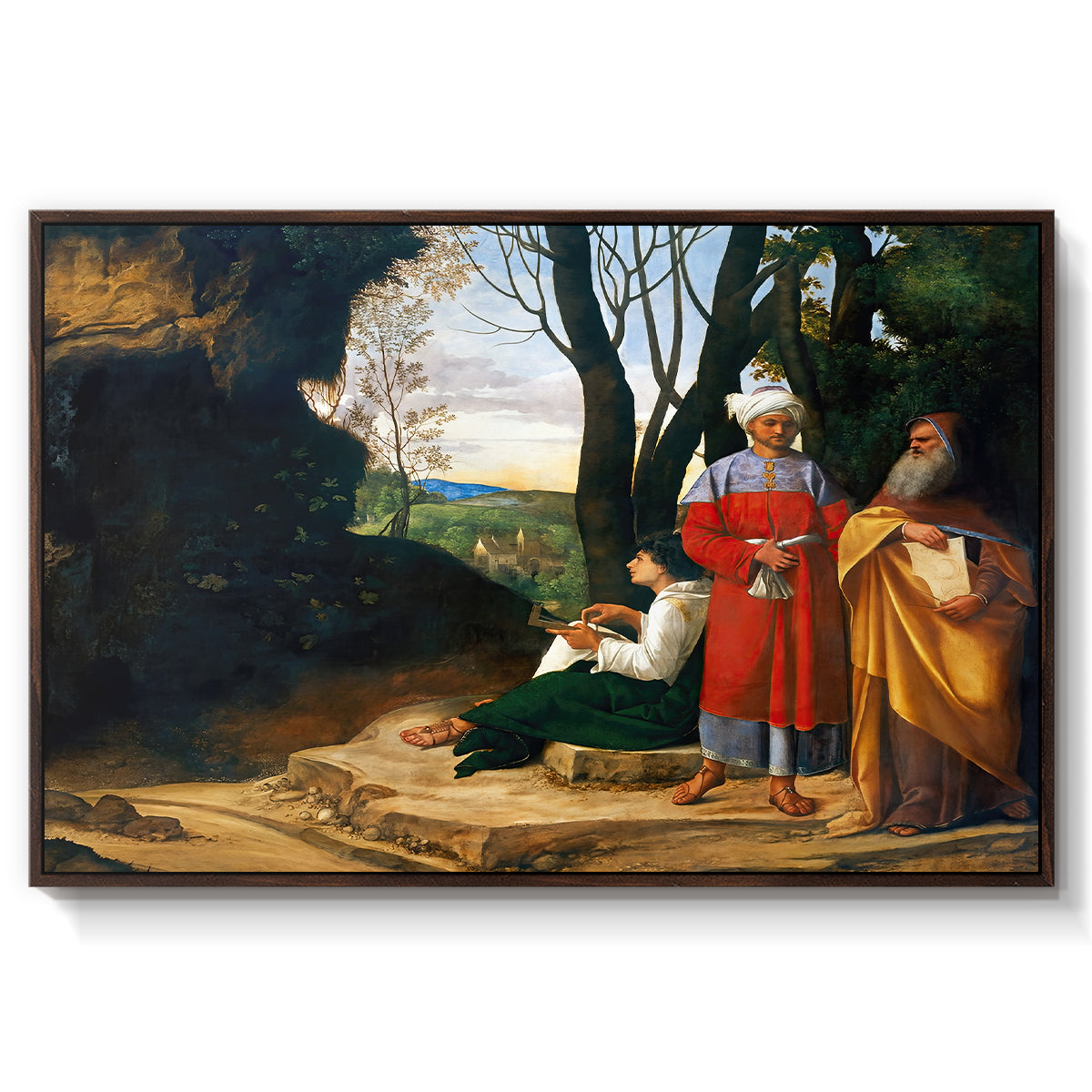 The Three Philosophers, c. 1508-1509 - Floater Framed Canvas Print