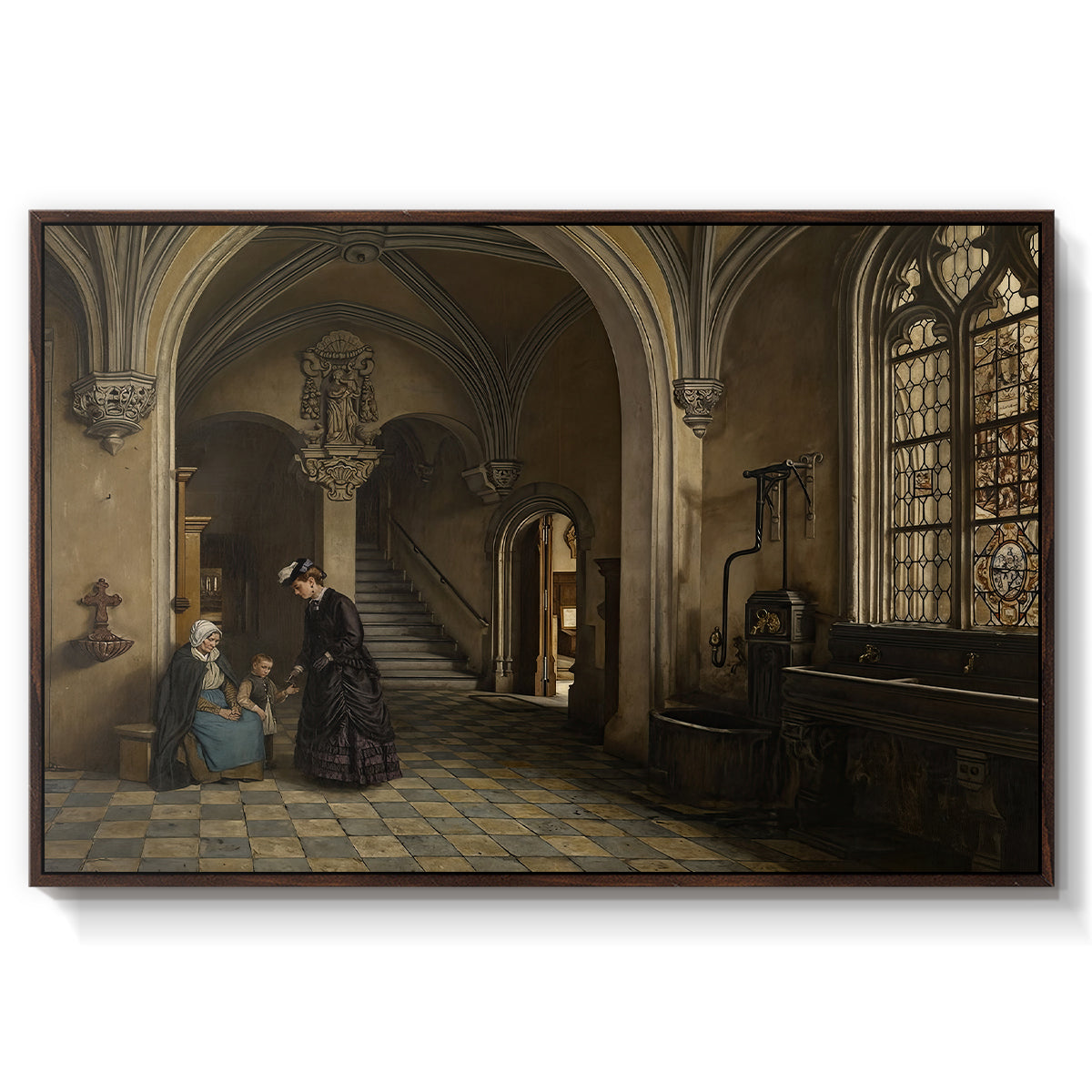 Interior of the Church of Saint Paul in Antwerp, c. 1865-1869 - Floater Framed Canvas Print