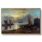 Sun Rising through Vapour: Fishermen Cleaning and Selling Fish, c. 1807 - Floater Framed Canvas Print