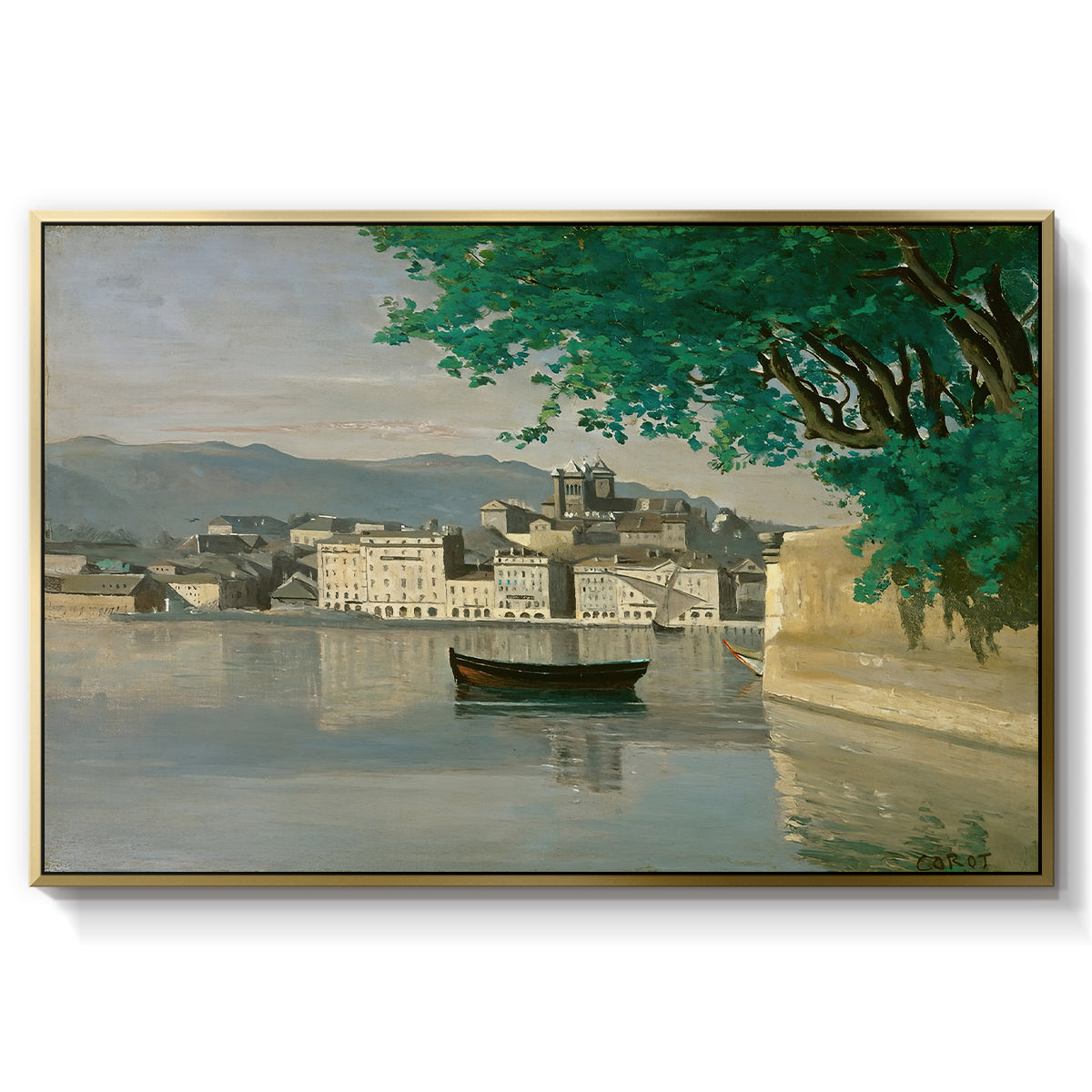 Geneva View of Part of the City, c. 1834-1835 - Floater Framed Canvas Print