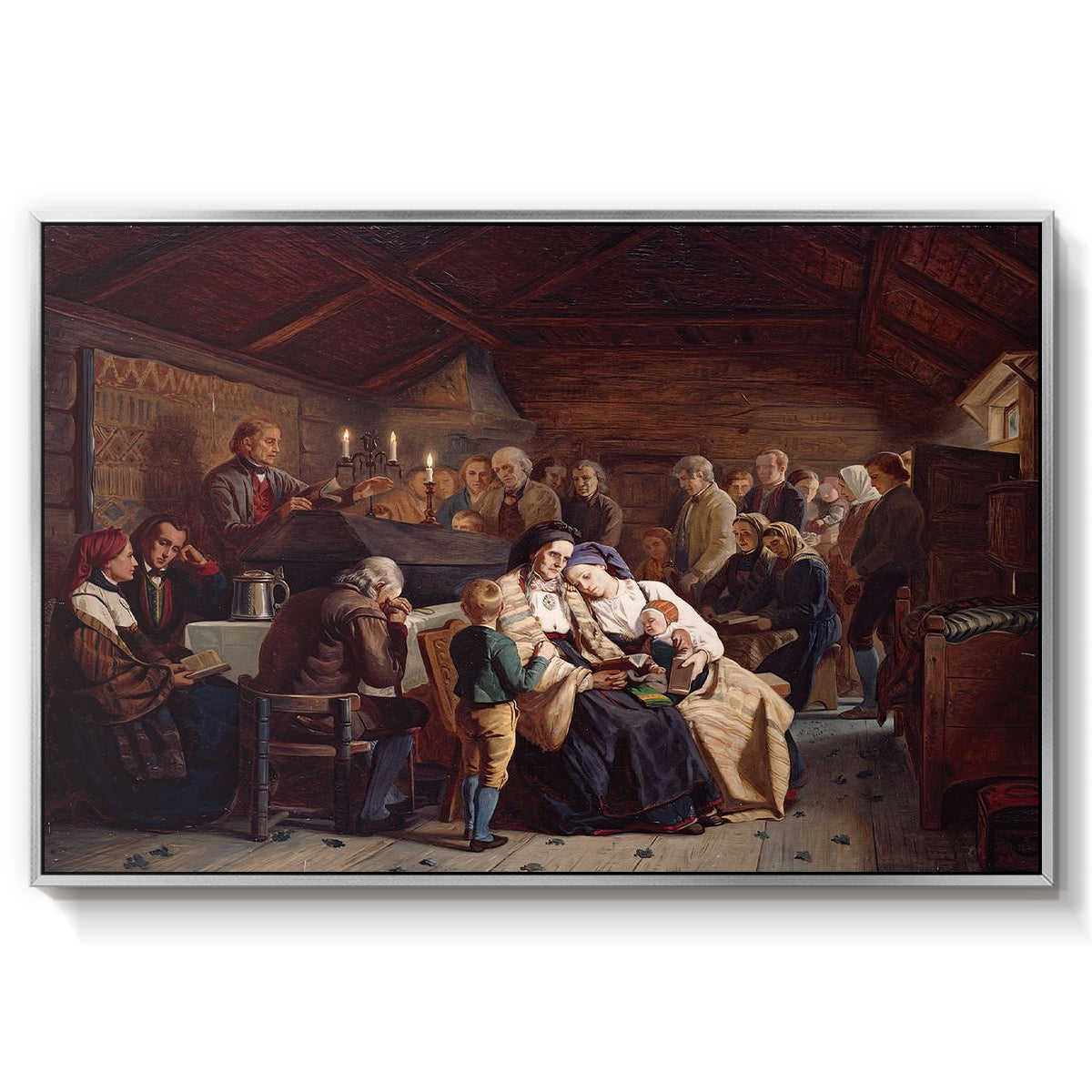 Funeral Feast, 1854 - Floater Framed Canvas Print