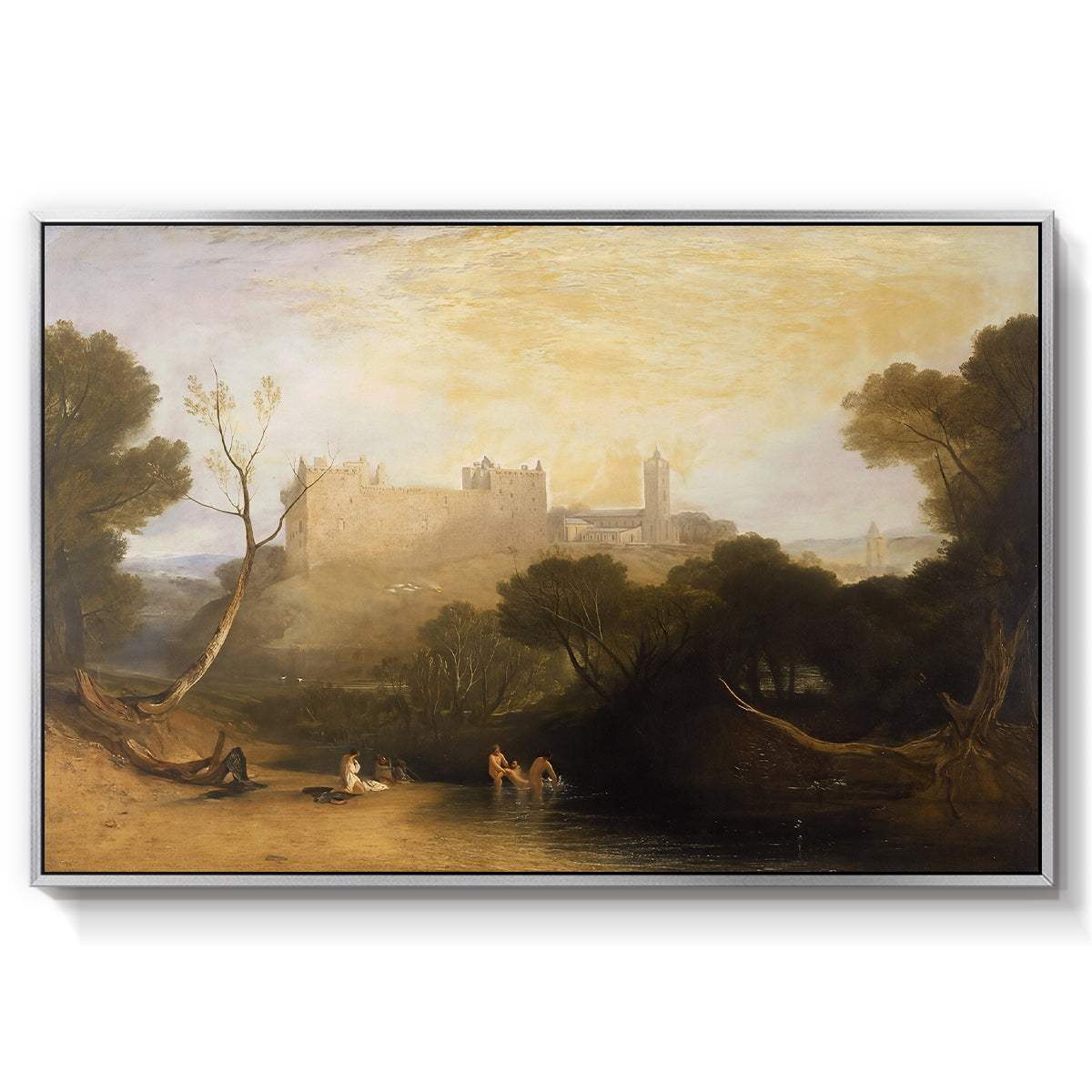 Linlithgow Palace, c. 1807 - Floater Framed Canvas Print