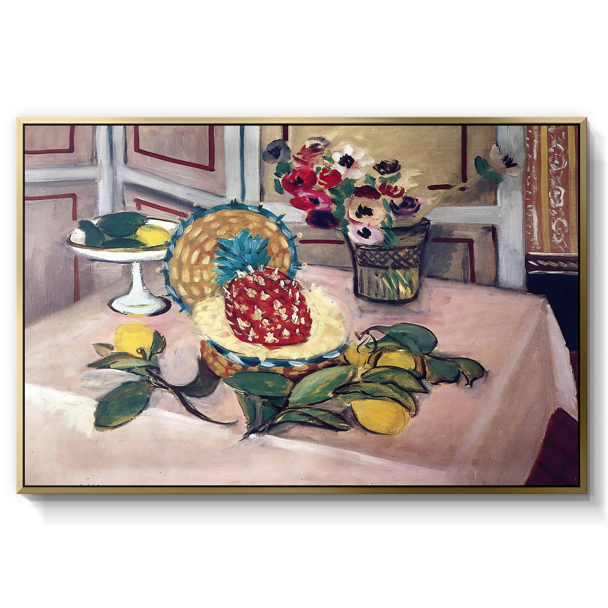 Still Life with Pineapple and Lemons, 1925 - Floater Framed Canvas Print