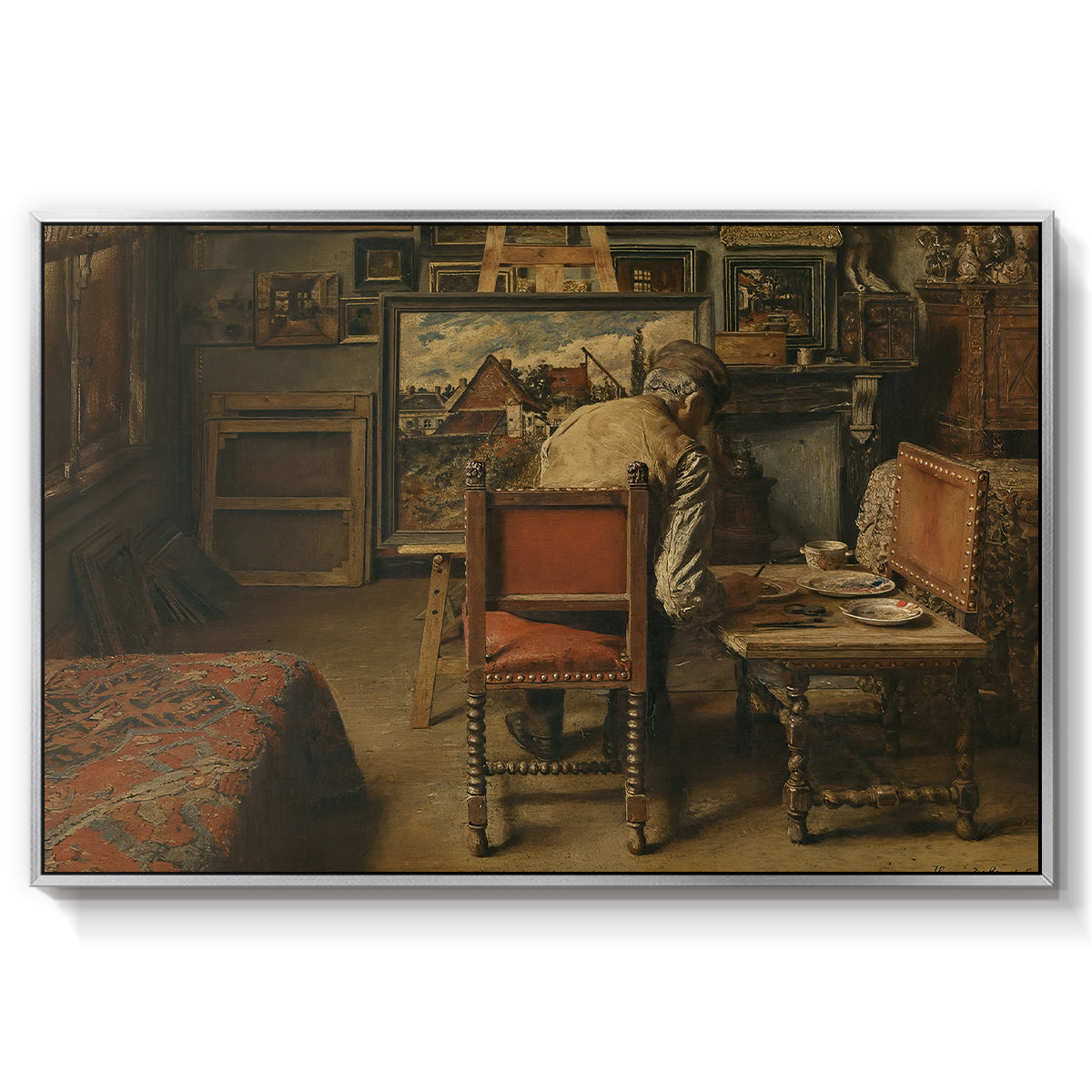 The Retoucher (The Restorer), 1876 - Floater Framed Canvas Print