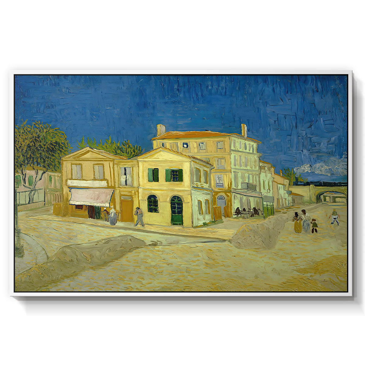 The Yellow House (The Street), 1888 - Floater Framed Canvas Print