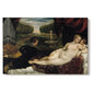 Canvas art print portraying a reclining Venus with seated organist and Cupid in rich interior setting, set against a white background