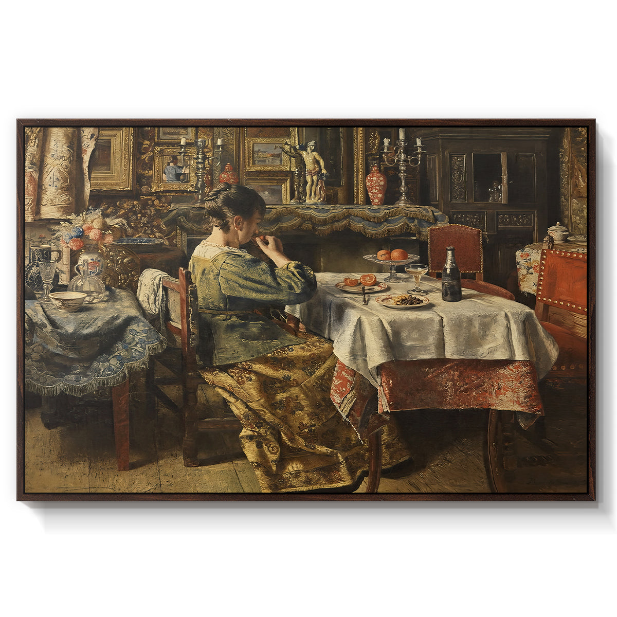 The Meal (De maaltijd), c. 1885 - Floater Framed Canvas Print