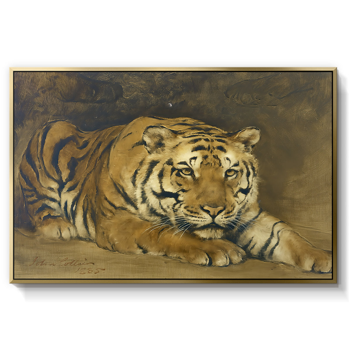 Study of a Tiger for Circe, 1885 - Floater Framed Canvas Print