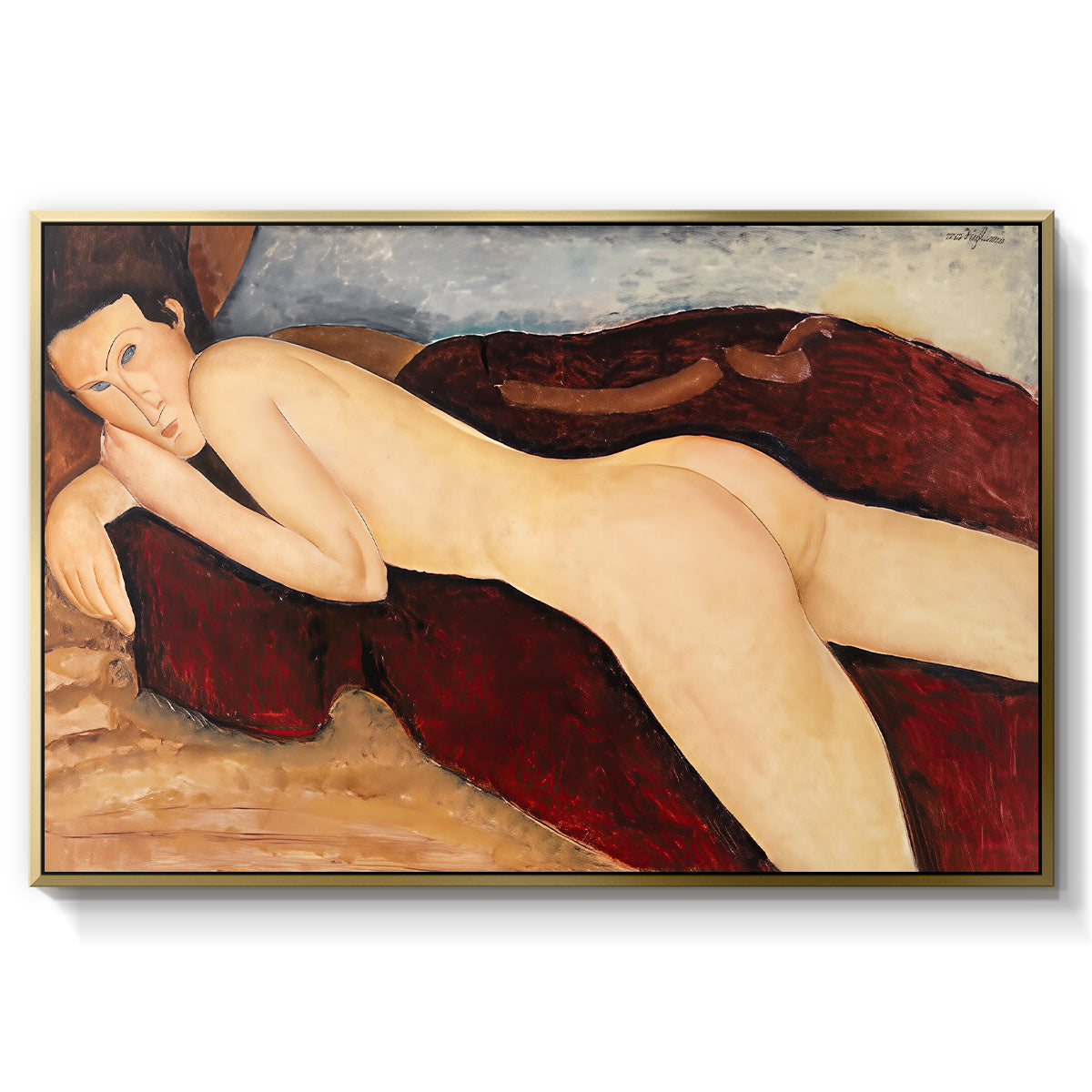 Reclining Nude from the Back (Nu couché de dos), c. 1917 - Floater Framed Canvas Print