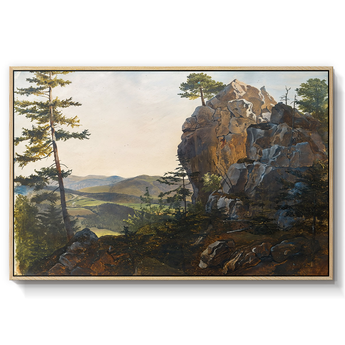 Landscape with the Balbersteine near Miesenbach, 1839 - Floater Framed Canvas Print