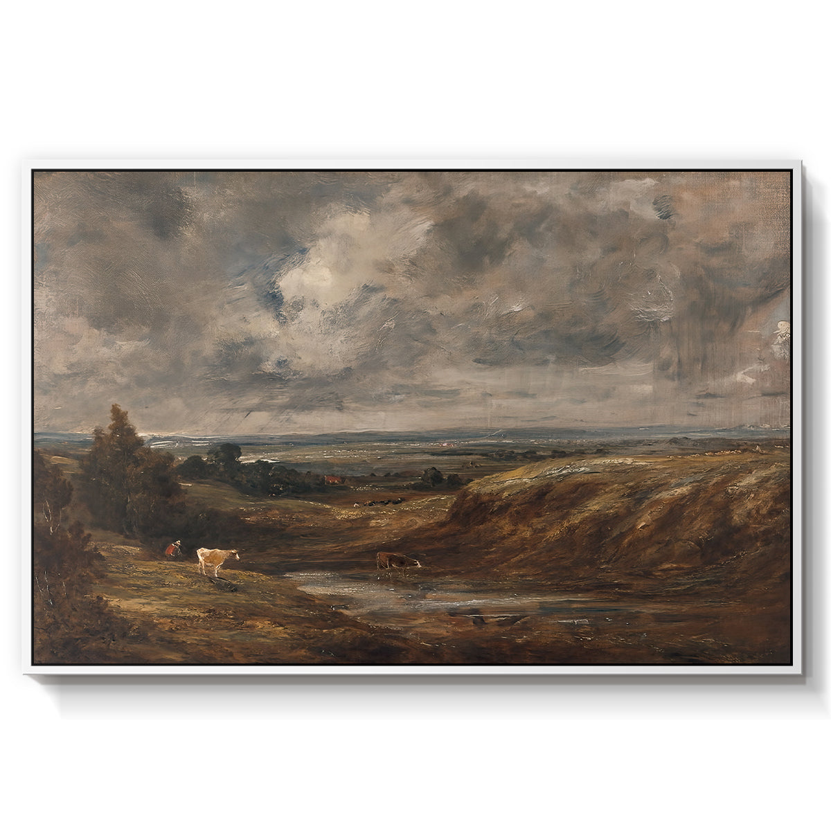 Hampstead Heath, 1825 - Floater Framed Canvas Print