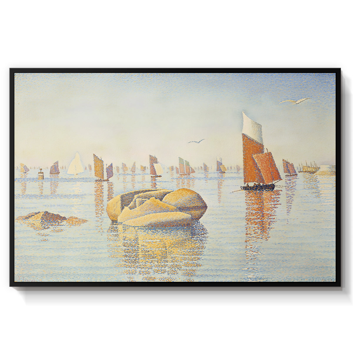 Concarneau, Quiet Morning, Opus 219, 1891 - Floater Framed Canvas Print
