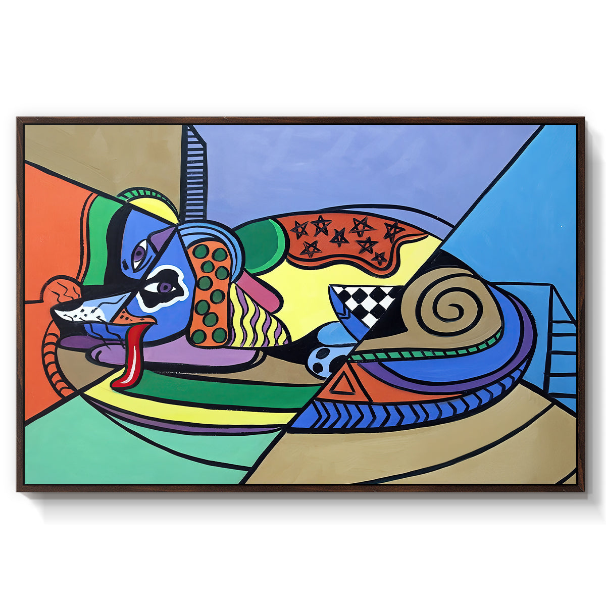 A Dog Named Picasso - Floater Framed Canvas Print
