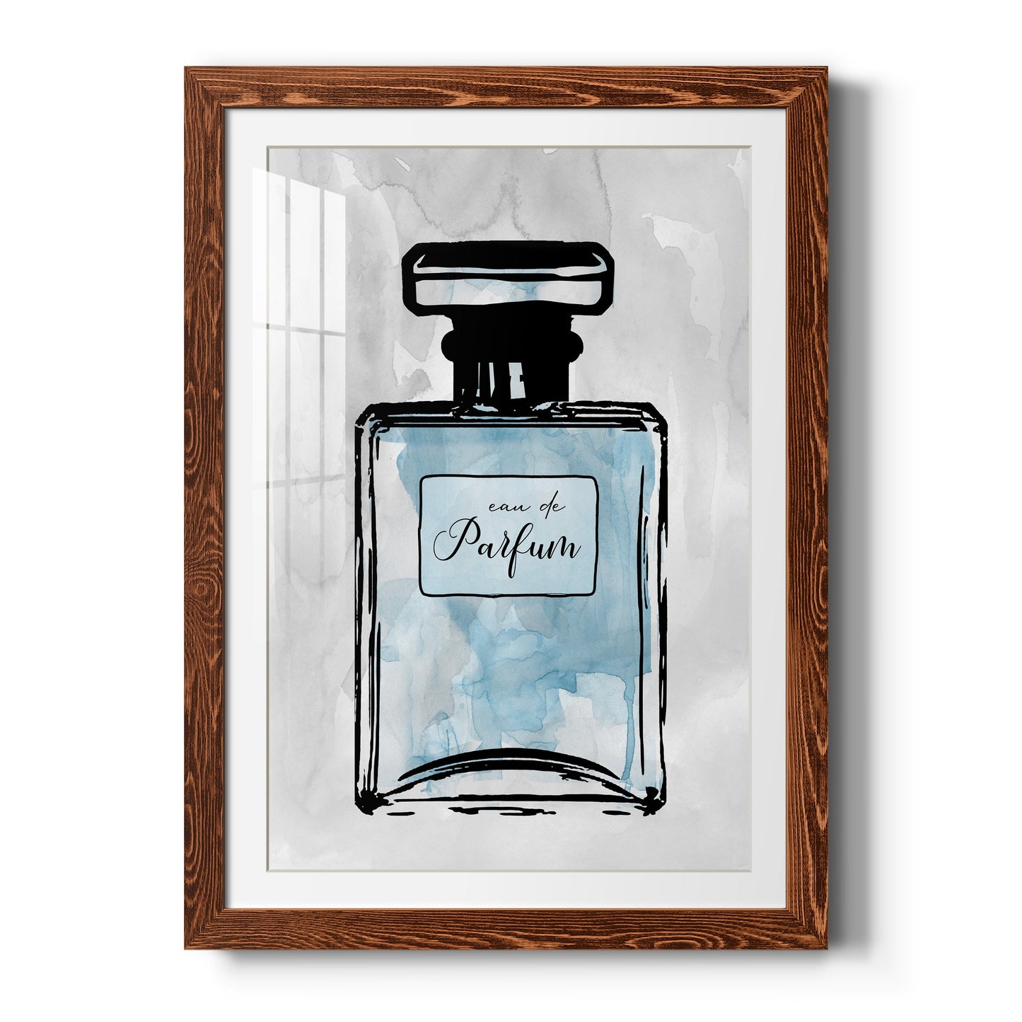 Blue Wash Perfume - Premium Framed Print - Distressed Barnwood Frame - Ready to Hang