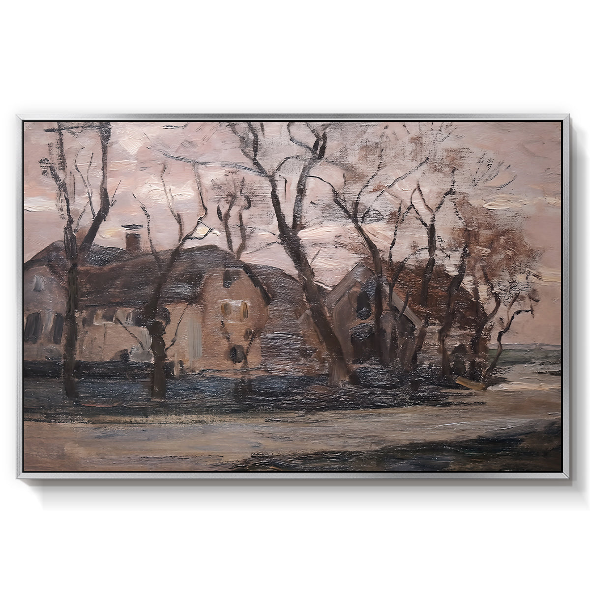 Farm near Duivendrecht in the Evening, c. 1905 - Floater Framed Canvas Print