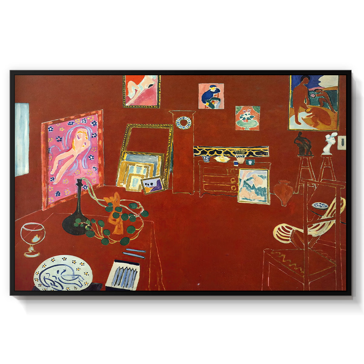 The Red Studio (L'Atelier Rouge), 1911 - Floater Framed Canvas Print