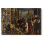 Canvas art print portraying a crowded religious scene with central figure presented before gathered crowd, set against a white background