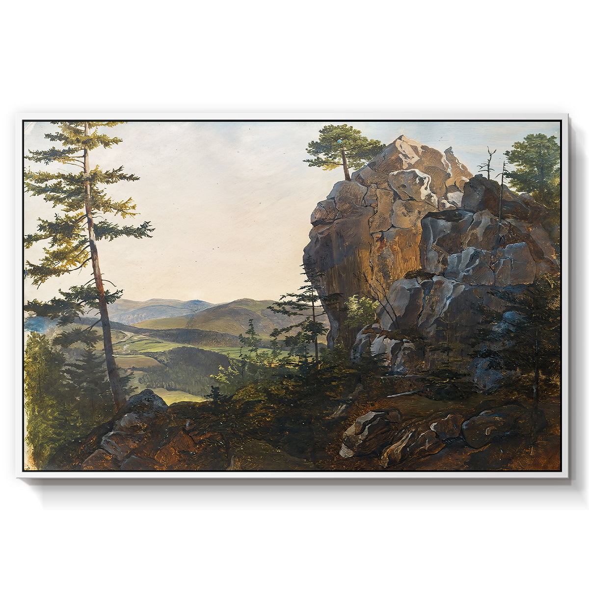 Landscape with the Balbersteine near Miesenbach, 1839 - Floater Framed Canvas Print