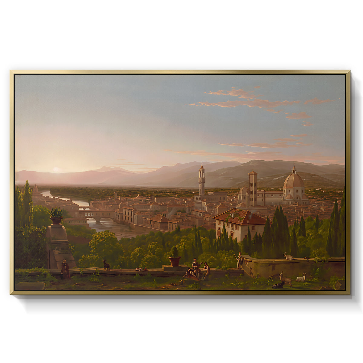 View of Florence from San Miniato, 1837 - Floater Framed Canvas Print