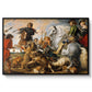 The Wolf and Fox Hunt, c. 1616 - Floater Framed Canvas Print