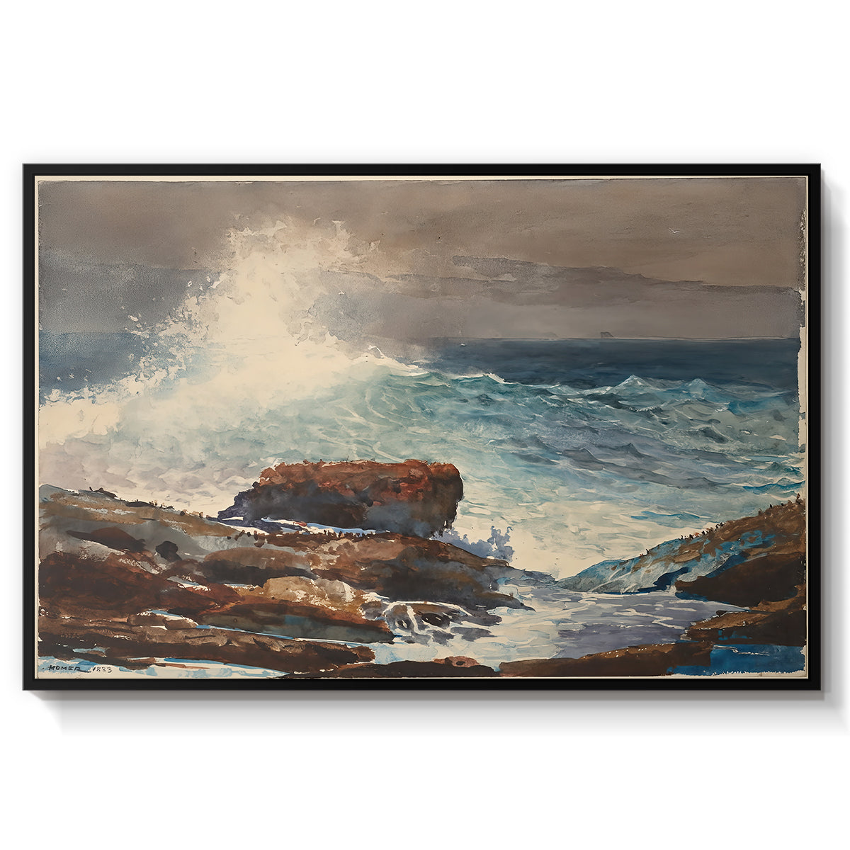 Incoming Tide, Scarboro, Maine, 1883 - Floater Framed Canvas Print