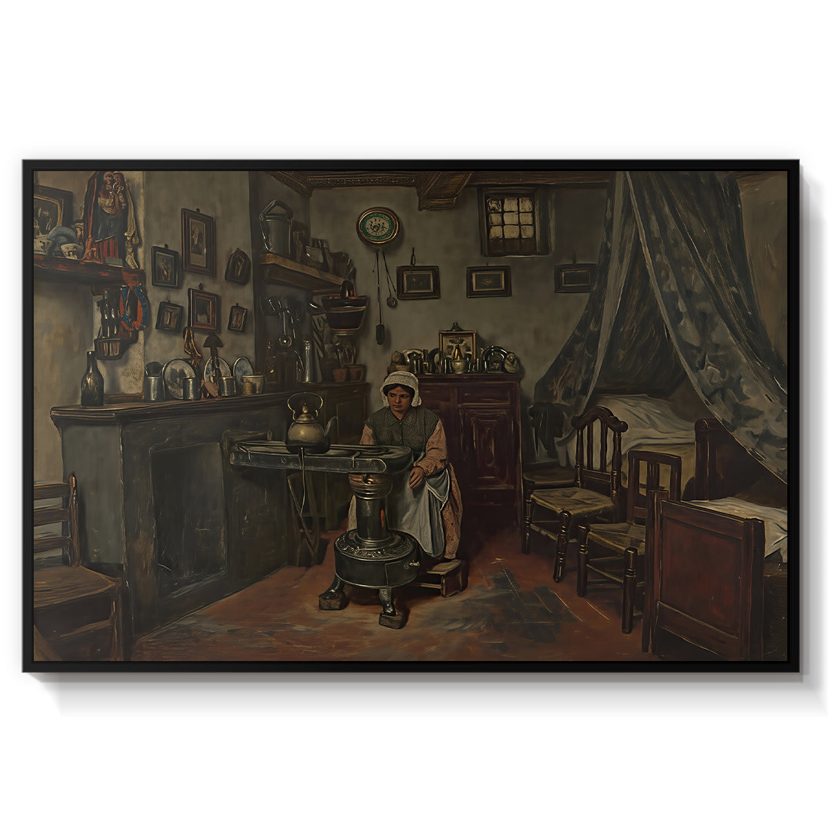 Interior, c. 1865-1870 - Floater Framed Canvas Print