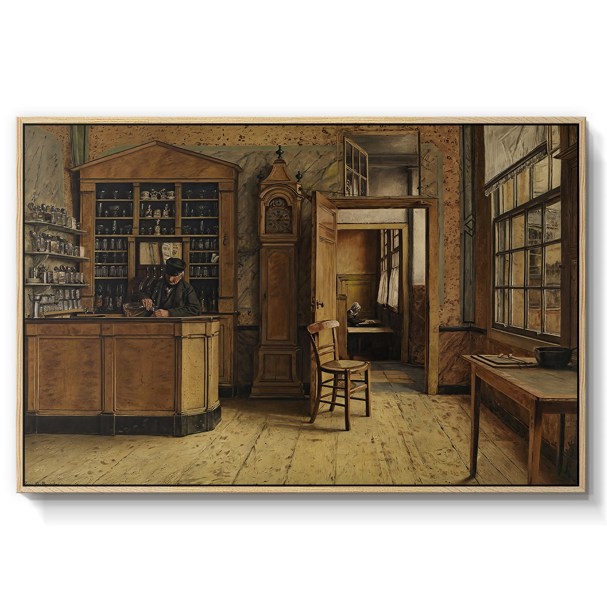 The Old Inn 'Het Loodshuis' in Antwerp, 1877 - Floater Framed Canvas Print