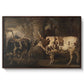 Portraits of Two Extraordinary Oxen, Property of the Earl of Powis, 1814 - Floater Framed Canvas Print