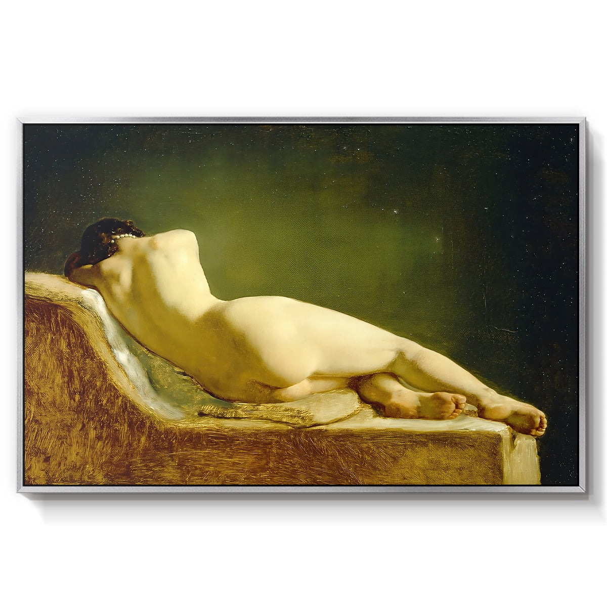 Reclining Nude (Liggende model), 1833 - Floater Framed Canvas Print