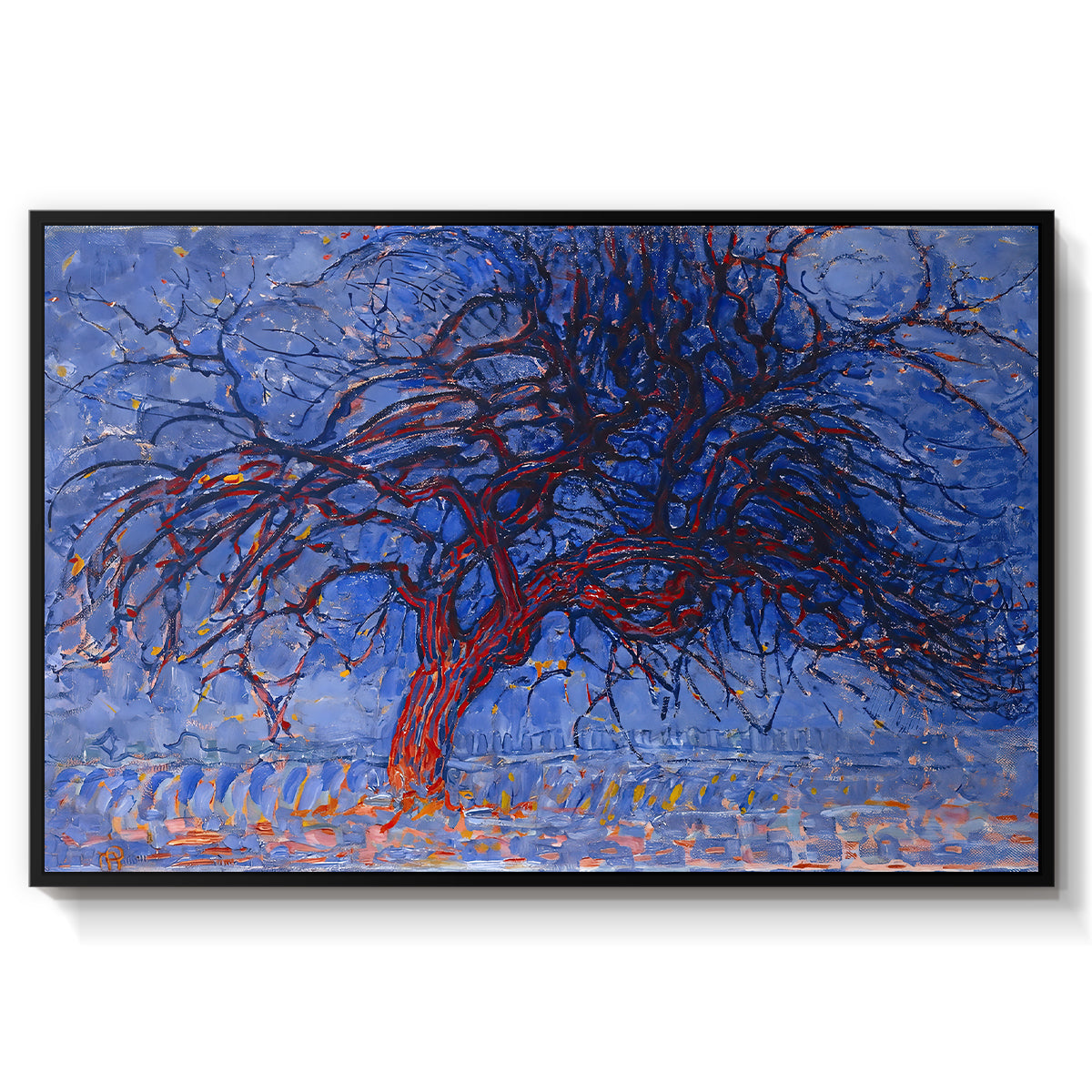 The Red Tree, 1909 - Floater Framed Canvas Print