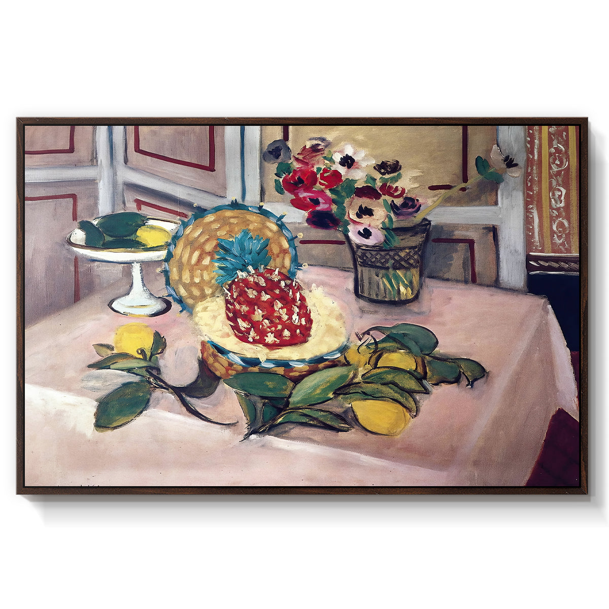Still Life with Pineapple and Lemons, 1925 - Floater Framed Canvas Print