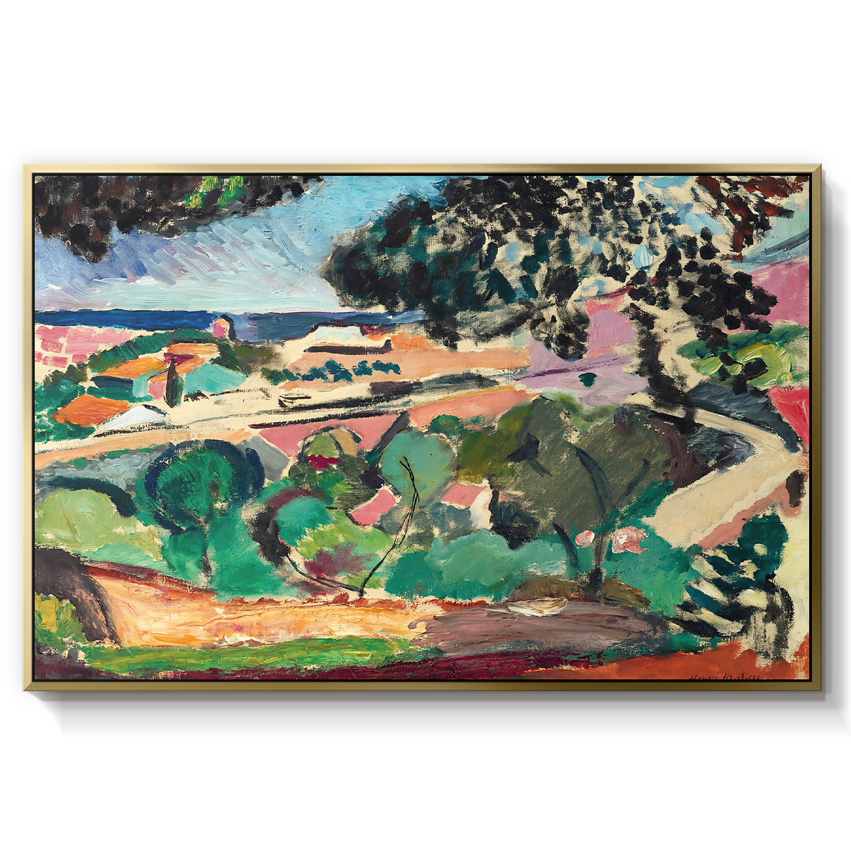 Landscape at Collioure, 1907 - Floater Framed Canvas Print