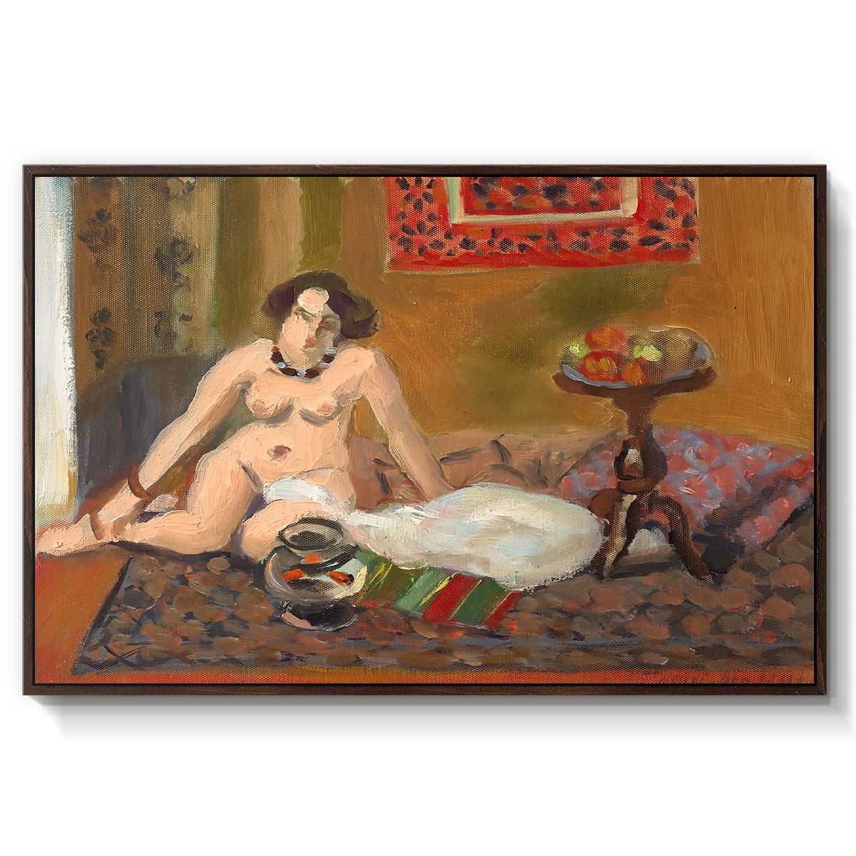 Nude with Goldfish (Nu aux poissons rouges), c. 1922 - Floater Framed Canvas Print