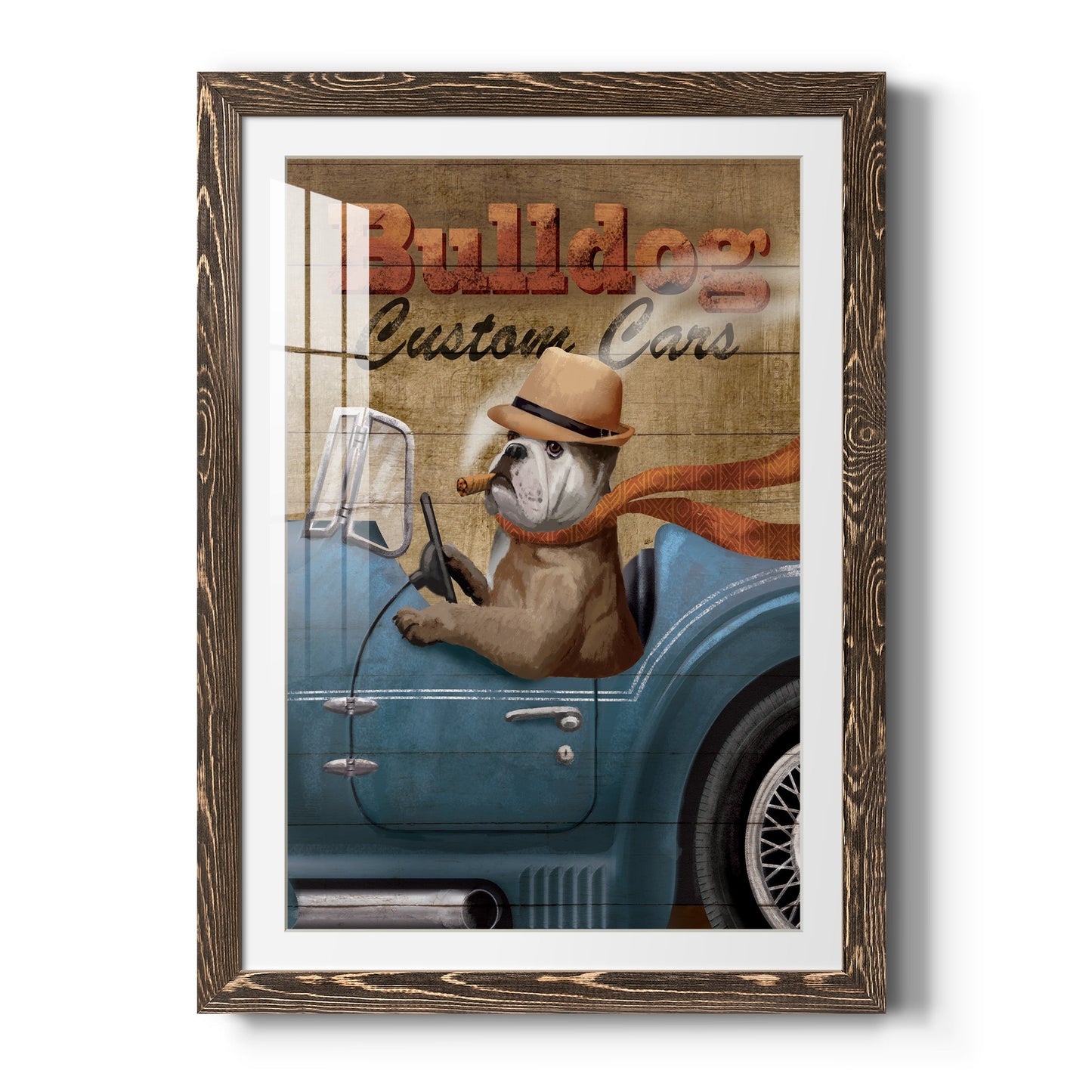 Bulldog Custom Cars - Premium Framed Print - Distressed Barnwood Frame - Ready to Hang