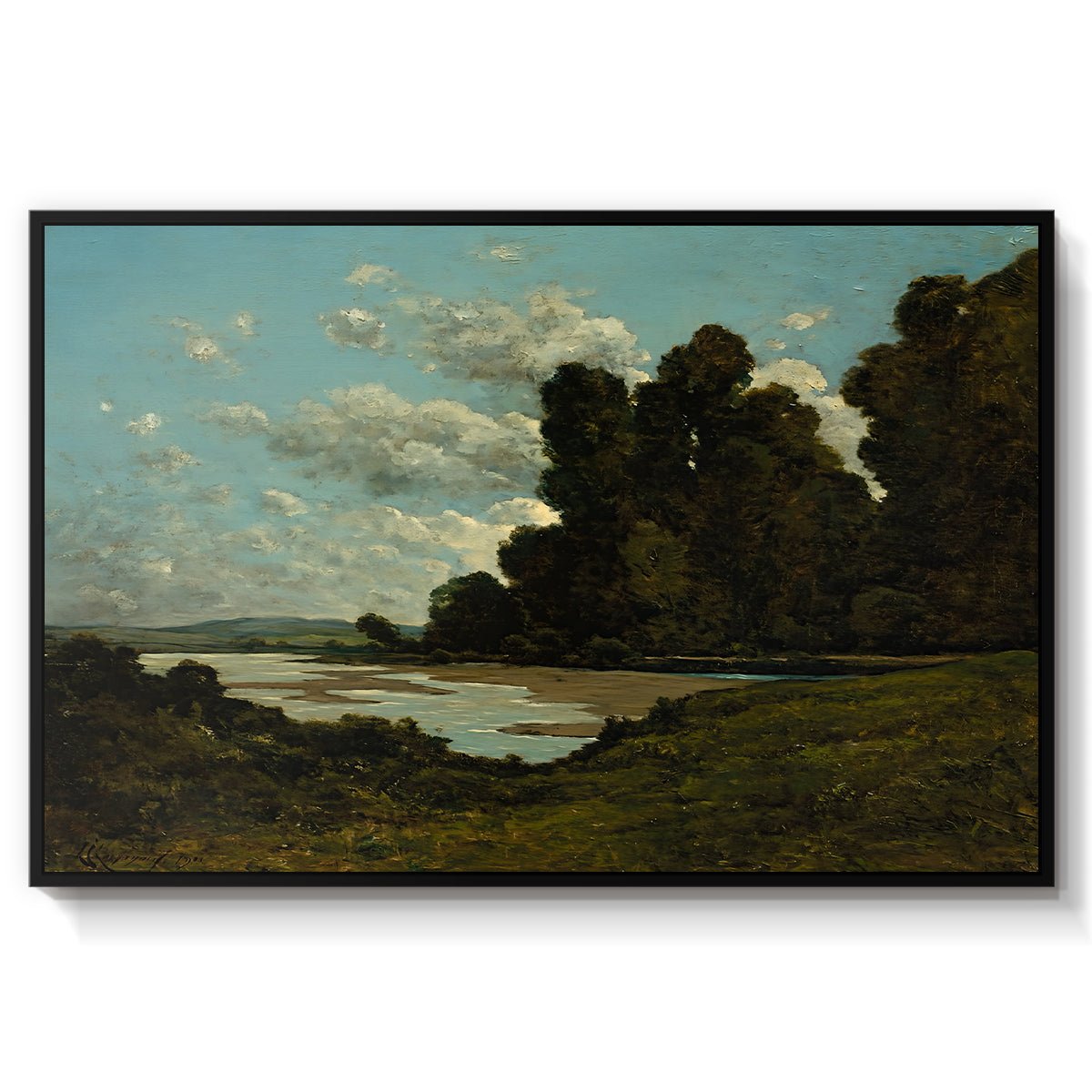 The River Loire at Nevers, 1901 - Floater Framed Canvas Print