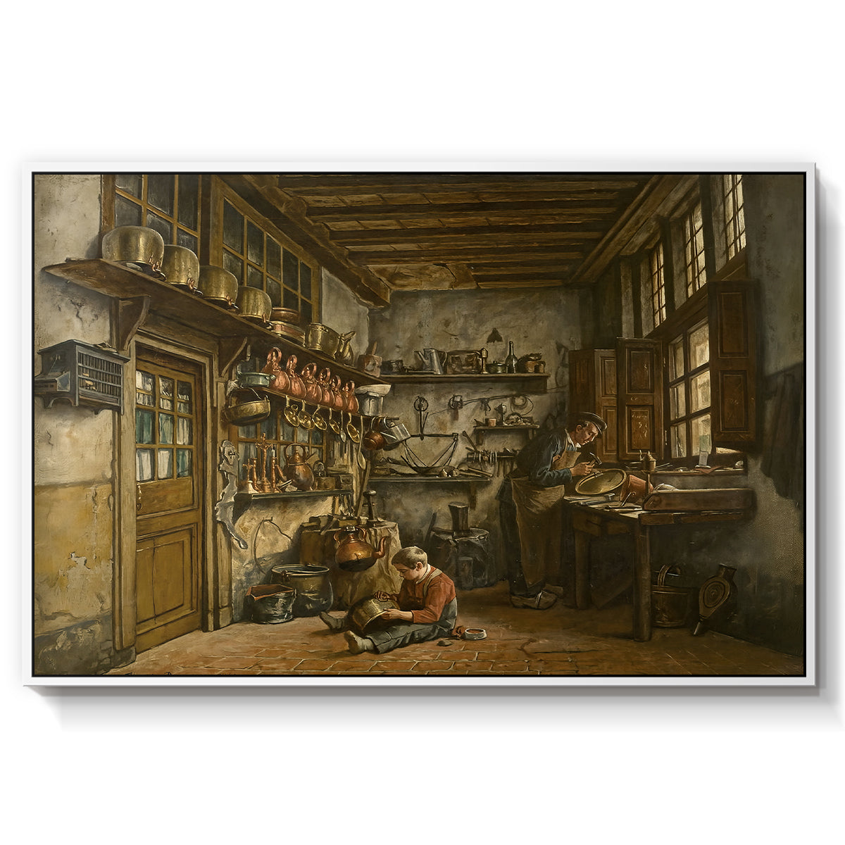 The Tinker, 1861 - Floater Framed Canvas Print