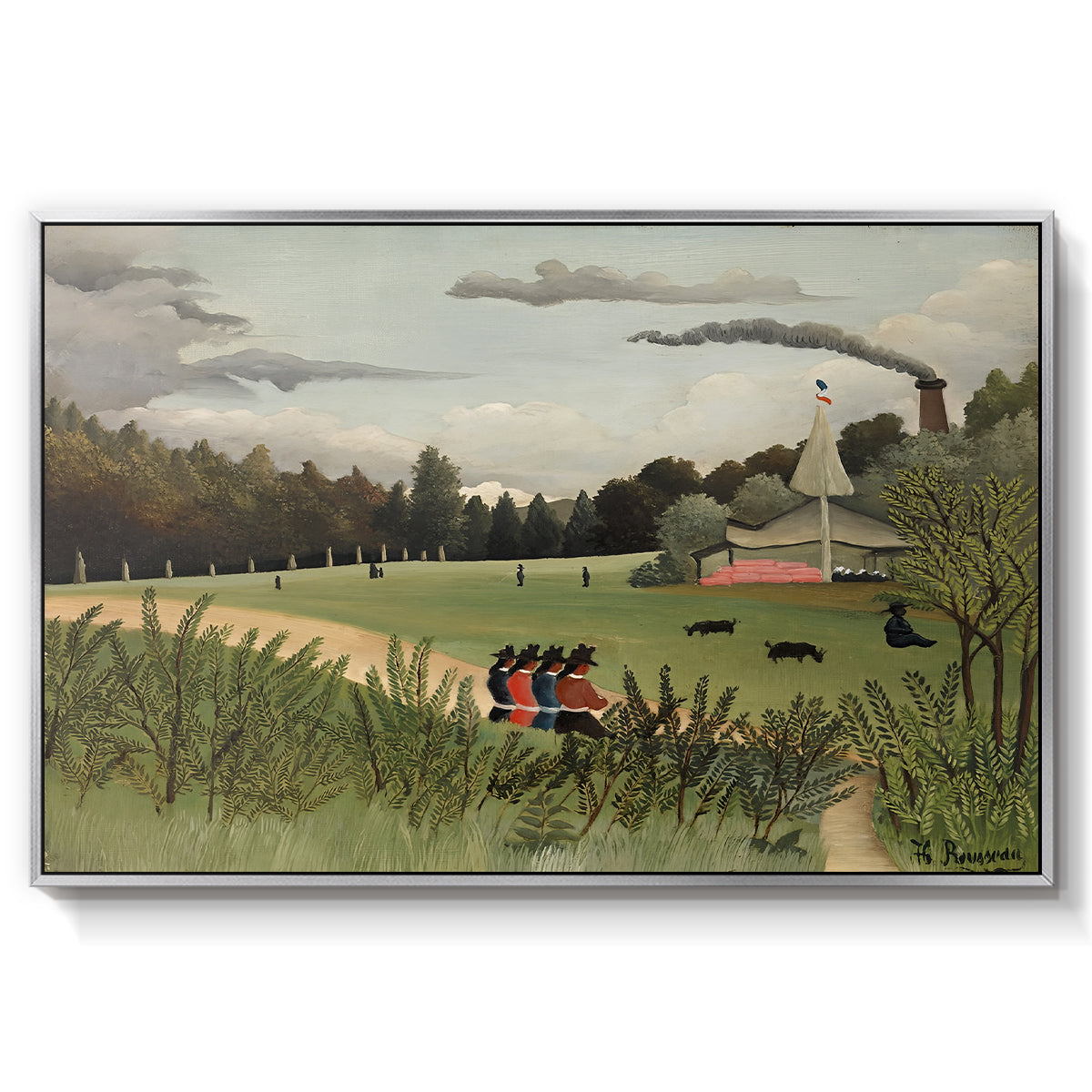 The Chair Factory at Alfortville, 1897 - Floater Framed Canvas Print