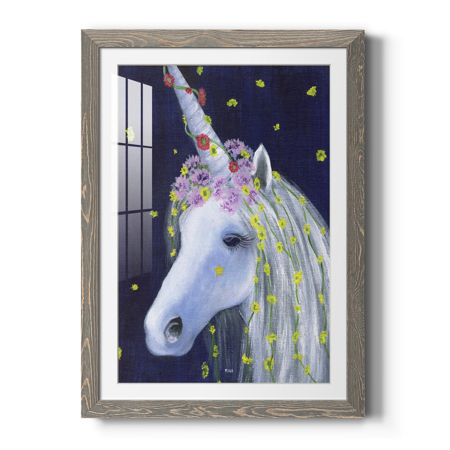 Unicorn IV - Barnwood Framed Art Print