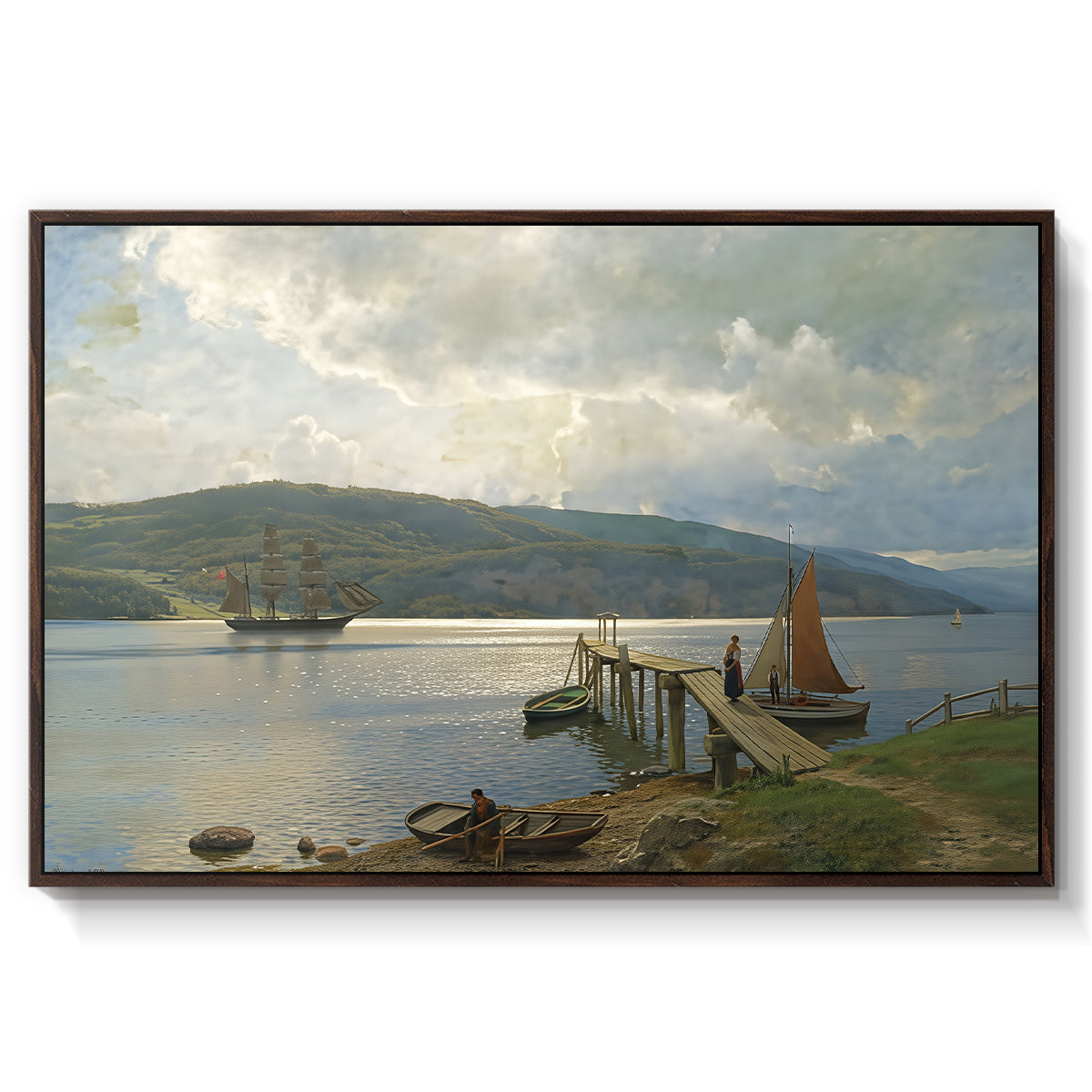 The Jetty at Feste near Moss, 1898 - Floater Framed Canvas Print