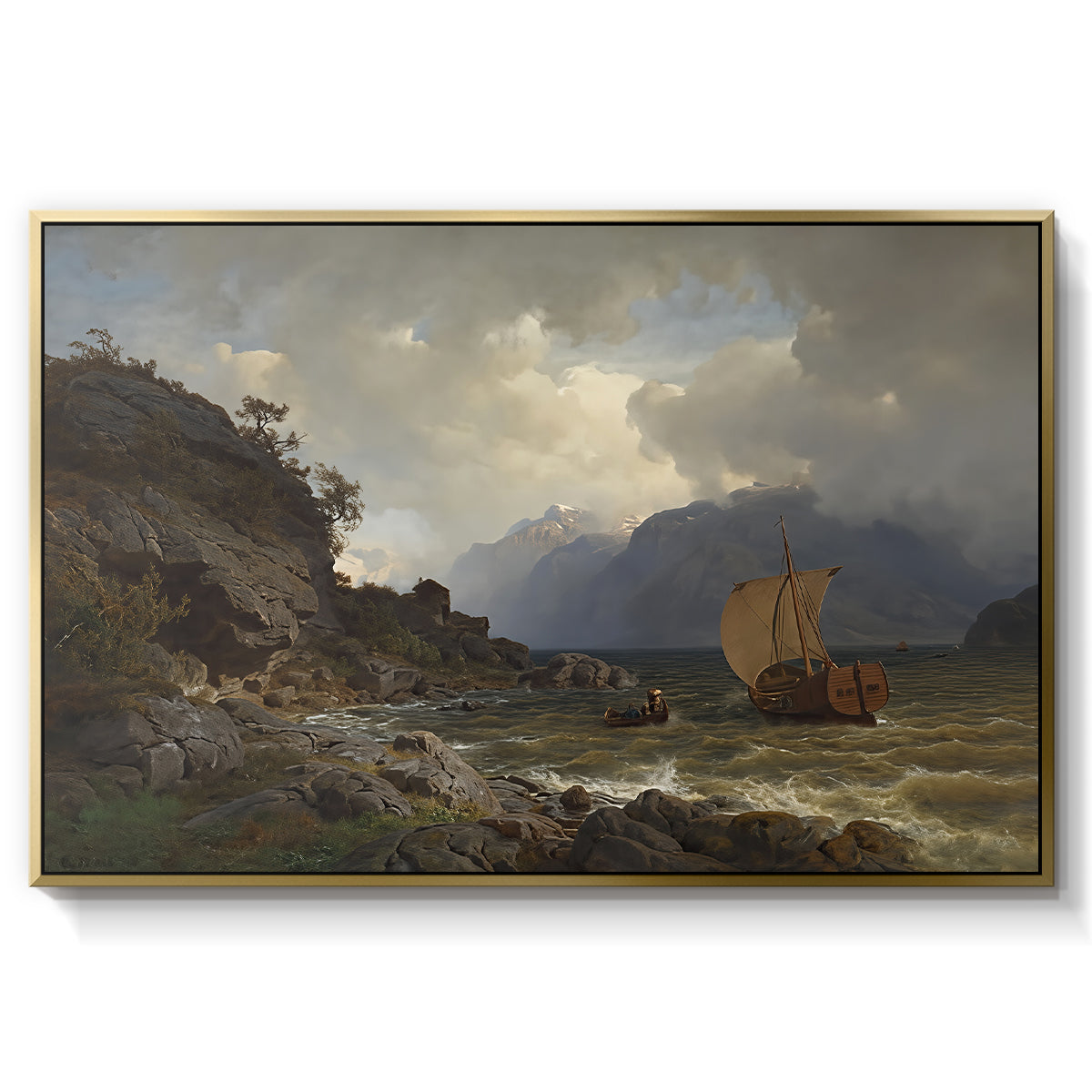 From the Western Coast of Norway, 1862 - Floater Framed Canvas Print