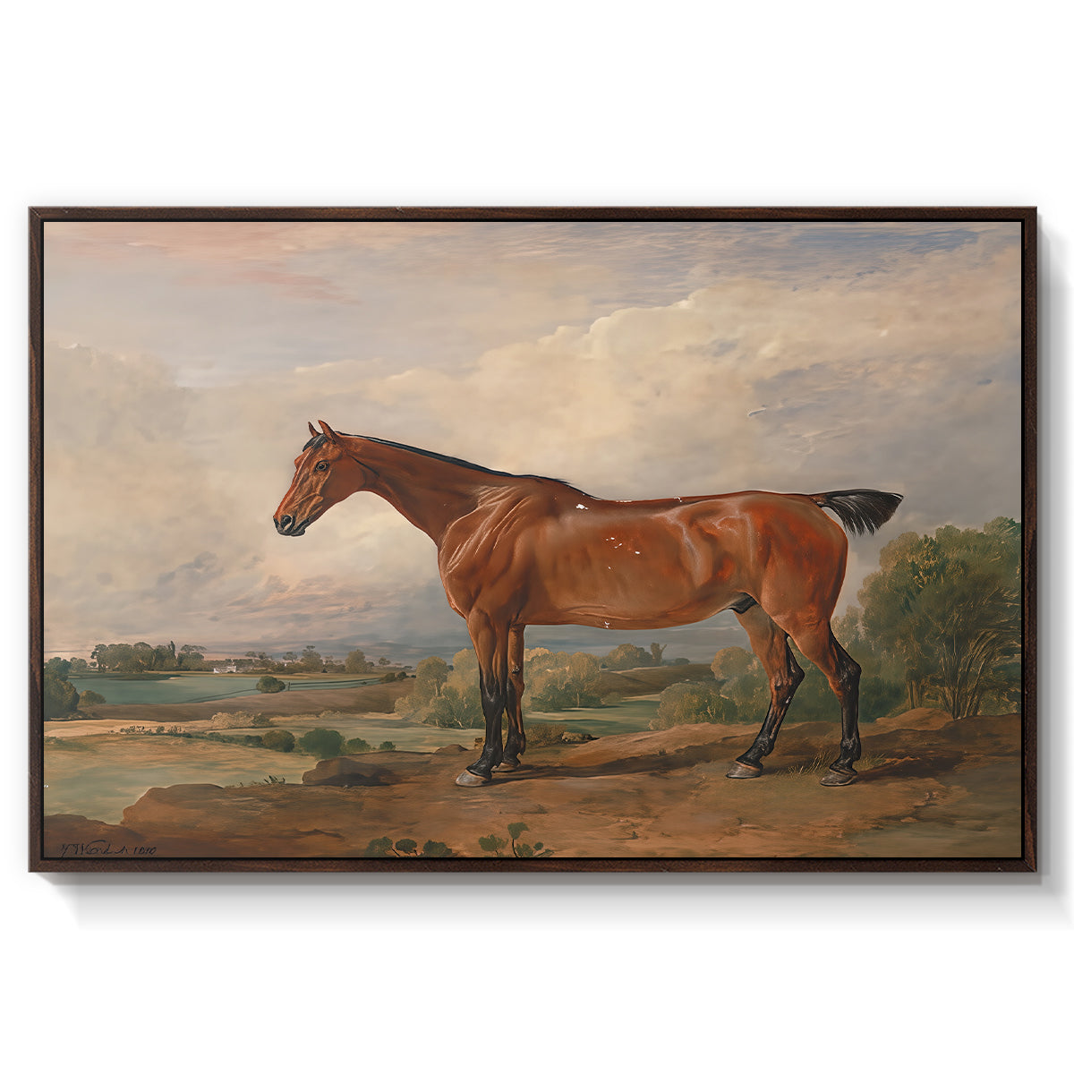 A Hunter in a Landscape, c. 1810 - Floater Framed Canvas Print